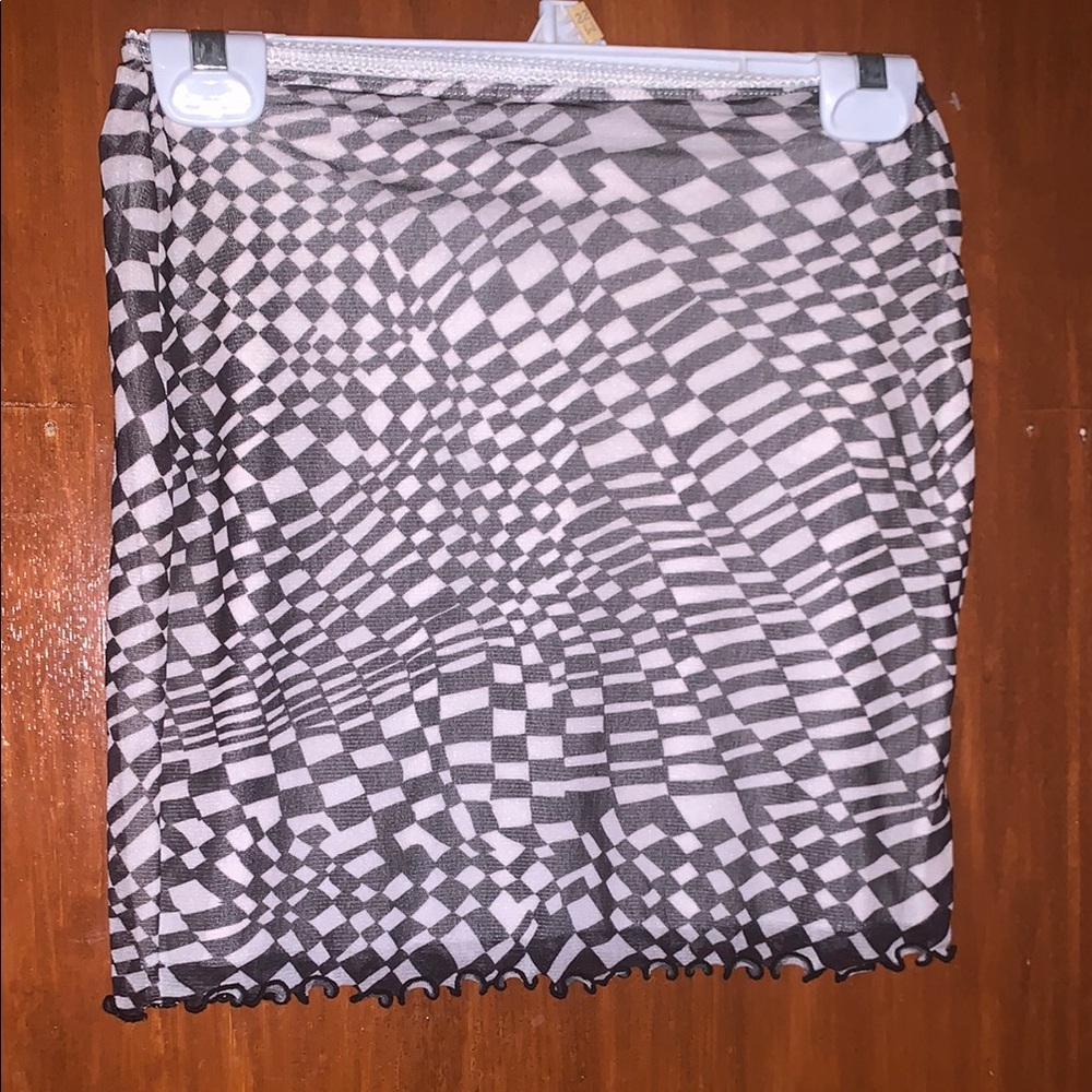 Urban Outfitters Stylish Black and White Checkered Skirt y2k feel
